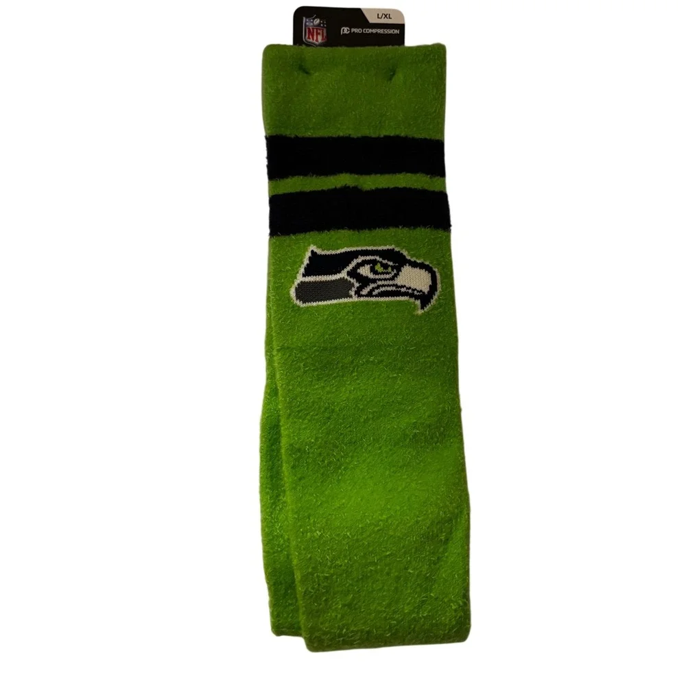 Seattle Seahawks NFL Pro Compression Knee High Socks L/XL Green Black Logo